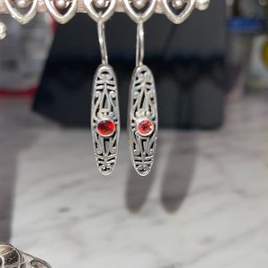 Sterling Silver & Garnet Earrings